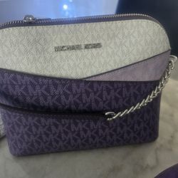 Purple Mk Cross Pver With Tags.  And Wedge Heel Flipflops To Match