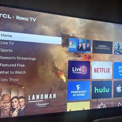 TCL 55” Roku tv w/remote control 