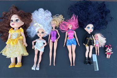 Barbie Rainbow High Disney Doll Lot 7 Mixed Clothes Belle Ainsley Mini Bulk