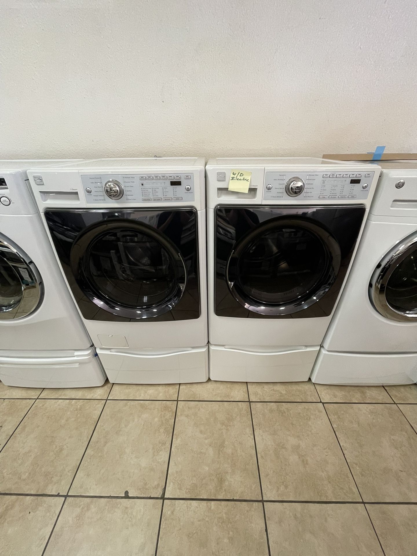 Kenmore Elite Washer And Electric Dryer With Steam And Pedestals Included 