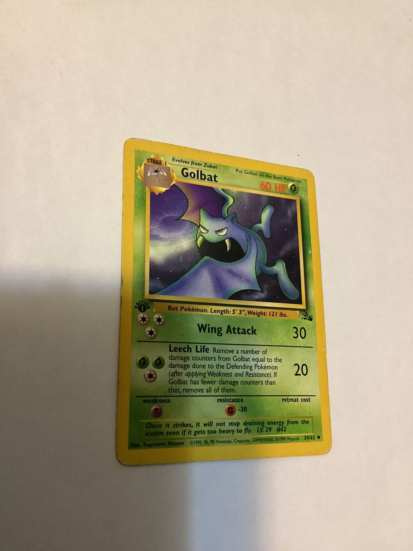1995 first edition pokemon cards Golbat 1st Fossil Rare Pokémon Card 34/62 First Edition Pokémon Card Machamp