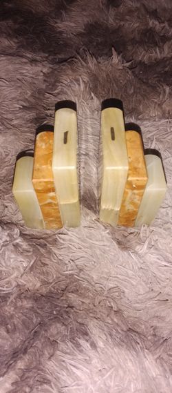 Vintage ONYX book Ends Shaped Like Books HEAVY 5x3x3 1/2 