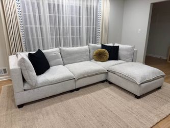 🤩 Brand new light grey comfortable fabric L shape sectional couch/sofa • PAY AFTER DELIVERY 🚚