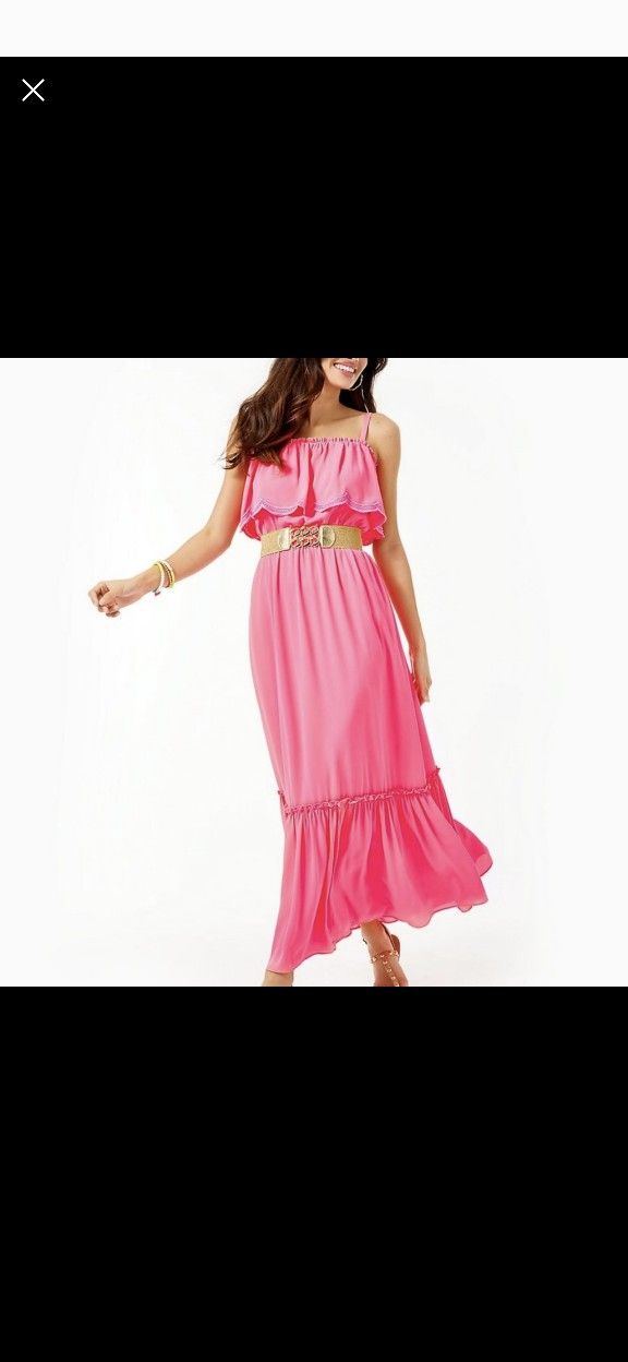 Lilly Pulitzer XXS Pink Adia Maxi Dress