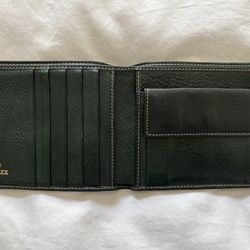 Rolex Saffiano Green Leather Wallet