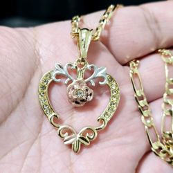 14k gold plated Heart necklace.