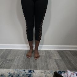 Womens Small Yogalicious Leggings with Side Cutouts