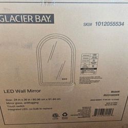 Glacier Bay 24 in. W x 36 in. H Arched Frameless Anti-Fog LED Light Wall Bathroom Vanity Mirror