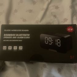 Pink Bluetooth Speaker/Alarm Clock w/ Charger 