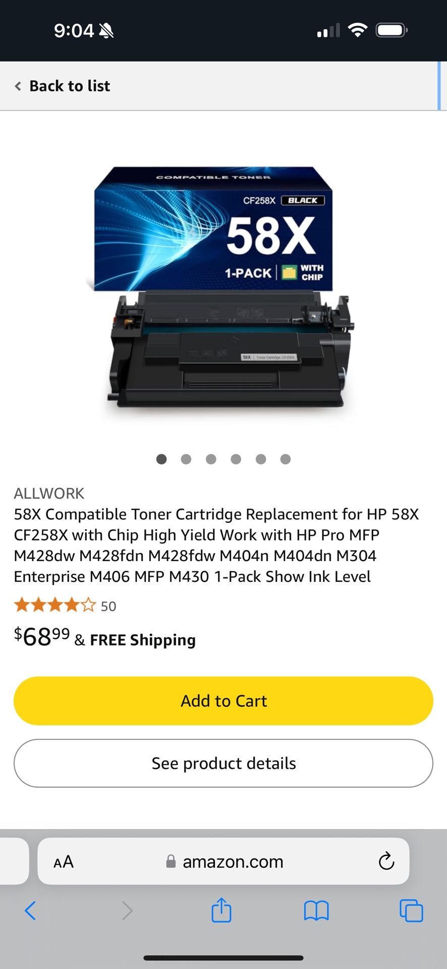 58x Ink Cartridge.