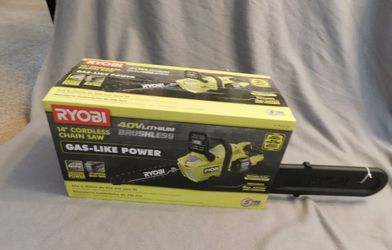 NEW RYOBI Cordless Chainsaw 14 in. 40-Volt Lithium-Ion with Battery Charger