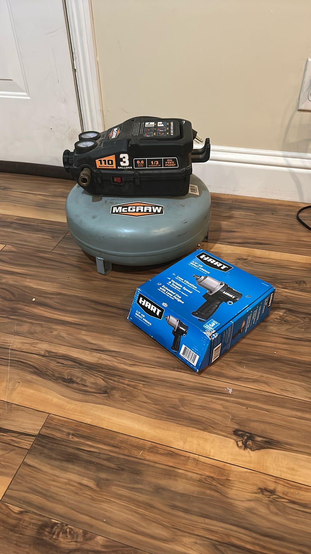 *** McGraw Air Compressor. & Hart Impact Drill
