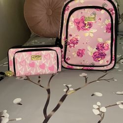 Betsy Johnson Backpack And Wallet Set 