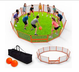 BRAND NEW-UNUSED-UNOPENED Gaga Ball Pit 15ft 12-Sided Portable Indoor Outdoor Group Play
foam pole toppers, anti-tip frame, tear-resistant net, no-too