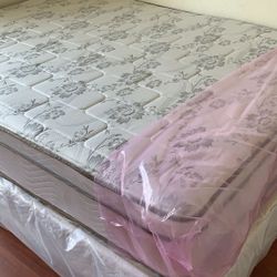 New Queen Mattress And Box Spring 2pc Bed Frame Is Not Included 