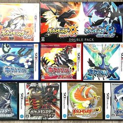 Pokemon Nintendo 3DS DS Set RARE 10 Lots Japanese Heart Gold Sun Ultra Sun X