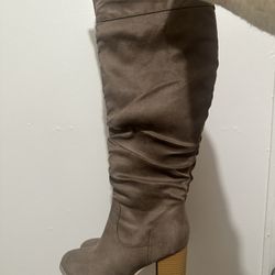 Over The Knew Boots With A Heel