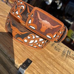 Laser Cut Leather Belt 🇲🇽
