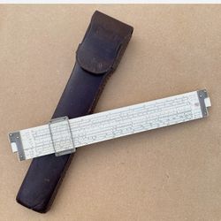 Frederick Post Versalog Slide Rule 1460 w/ Leather Case ~ Hemmi Japan Vintage