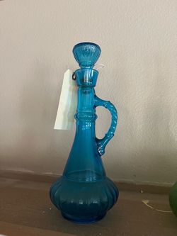 Blue Glass Decanter with Stopper
