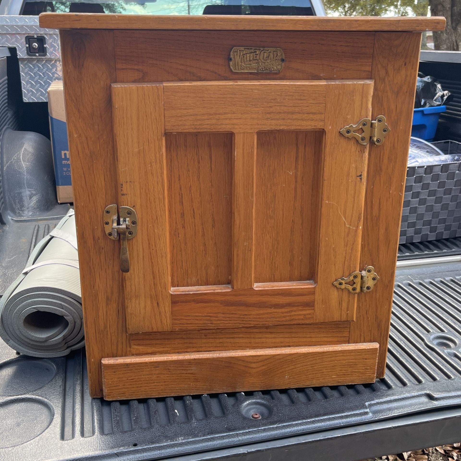 White Clad Vintage Ice Box. $50