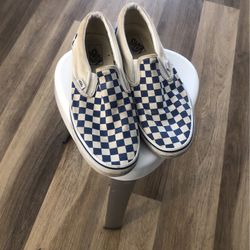 New Slip On Blue Checkerboard Pattern VANS Size 11 
