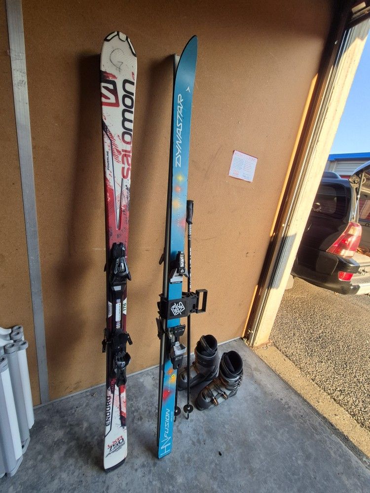 ⛷ Salomon & Dynastar Skis + Rossignol Boots + Seven Peaks Poles – Full Ski Set