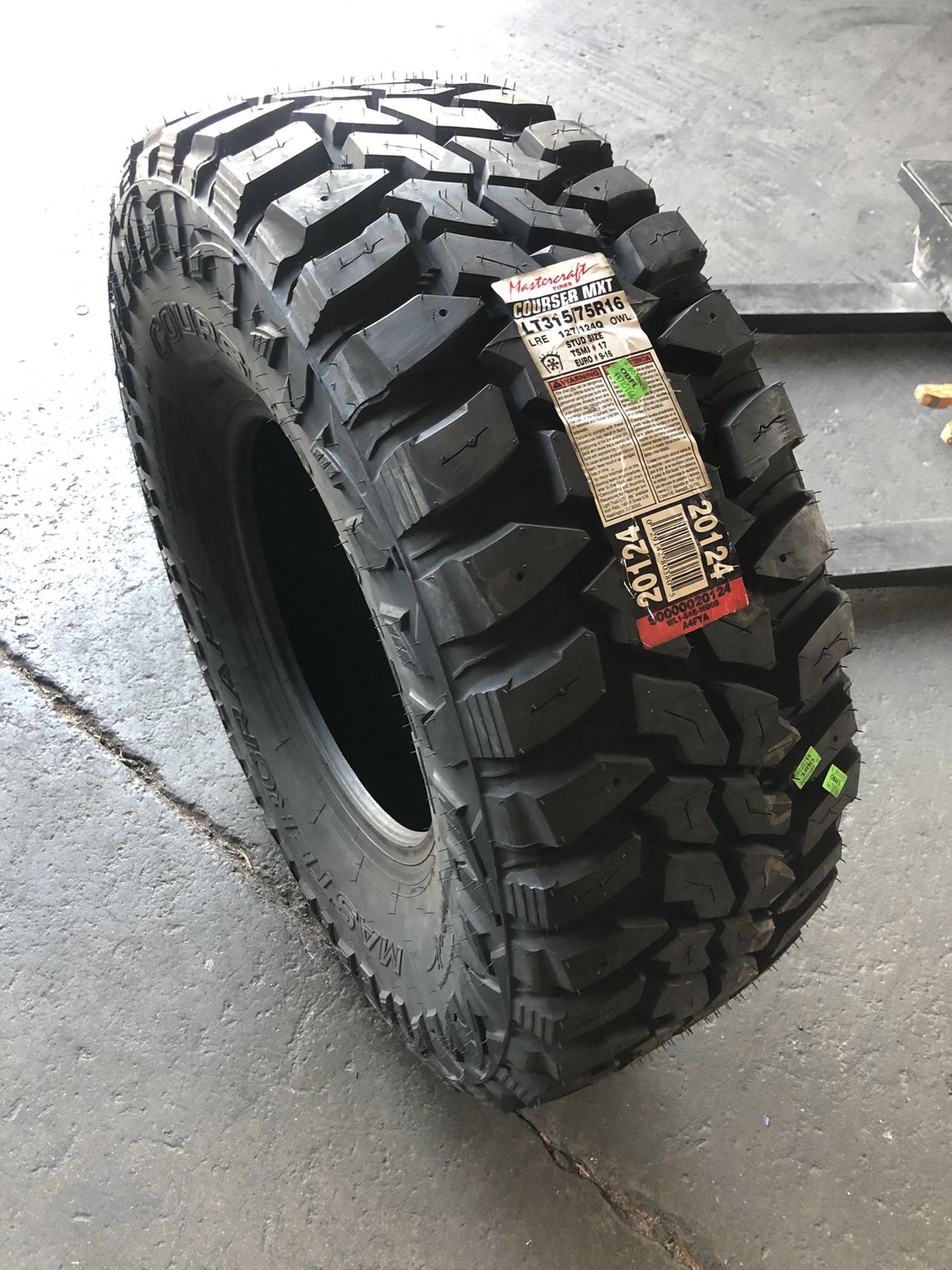 315/75R16 mastercraft MT tires (4 for $800)