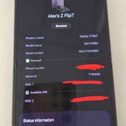 Samsung Flip 7 256gb Black TMOBILE ONLY