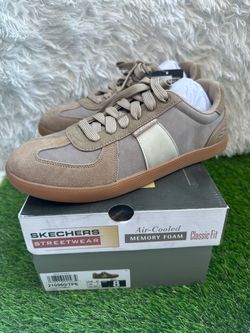 Skechers Men’s Brown & Beige Low-Top Sneakers size 8