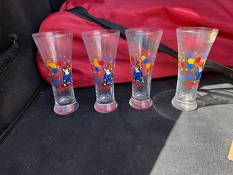 Vintage 1987 Set Of 4 Bud Light Colorful Spuds Mackenzie Budweiser Mascot