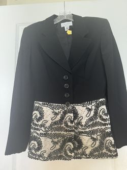 Beautiful Italian Black Suit With Lace