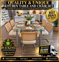 Unique Glass Dining Table + 6 Chairs – Excellent Condition