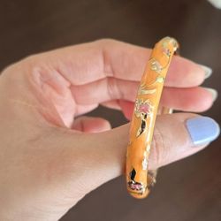 Orange Pink Enamel Bangles From Hawaii