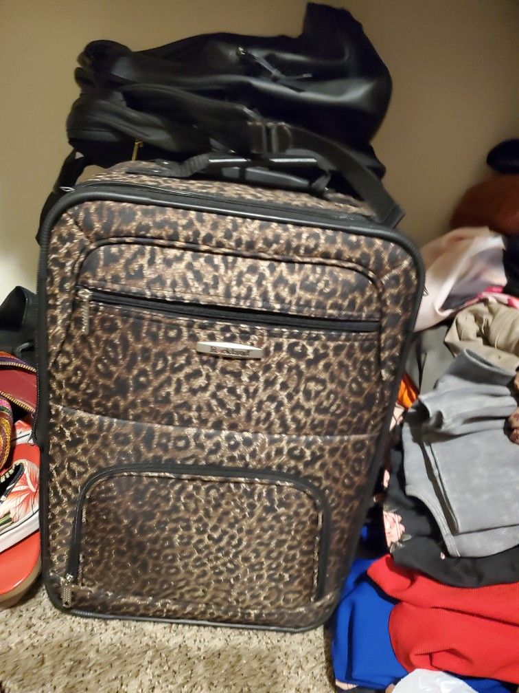 Cheetah Print Suitcases Never Used