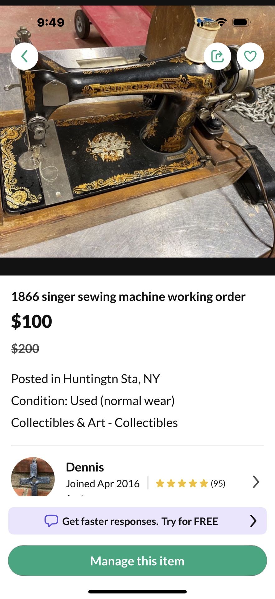 Singers sewing machine