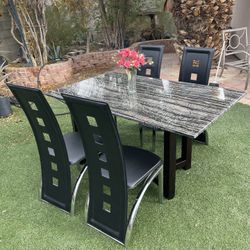 Black Marble Dining Table 