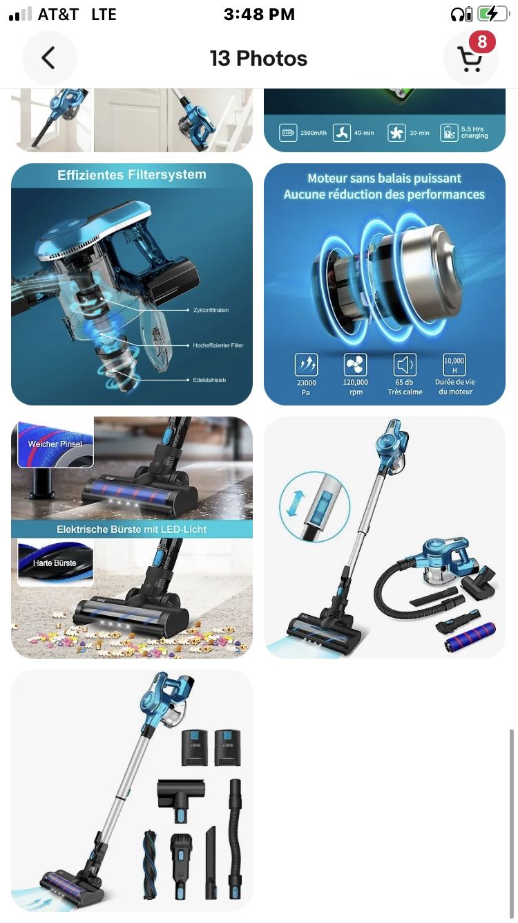 INSE S6P PRO 27Kpa 90Mins Cordless Handheld Stick Carpet Floor Vacuum Cleaner