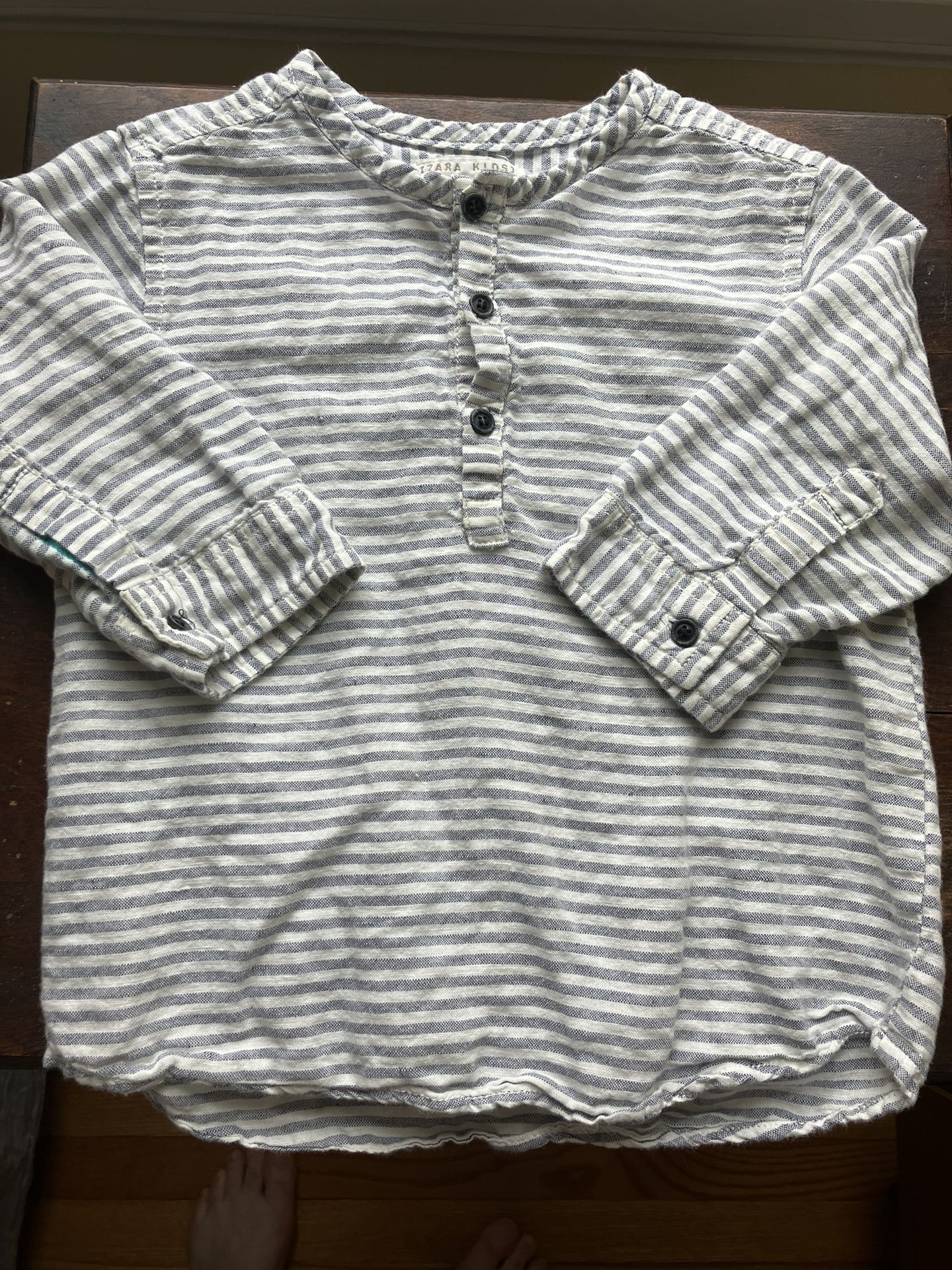Zara Kids Blue Striped Tunic Shirt 3-4T