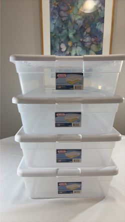 Sterilite Clear Storage Bins with Lids – Set of 4