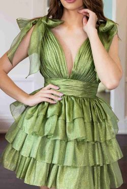 Joleen | Trendy Pink A-Line Tiered Homecoming Dress with Bow & Matching INC Heels