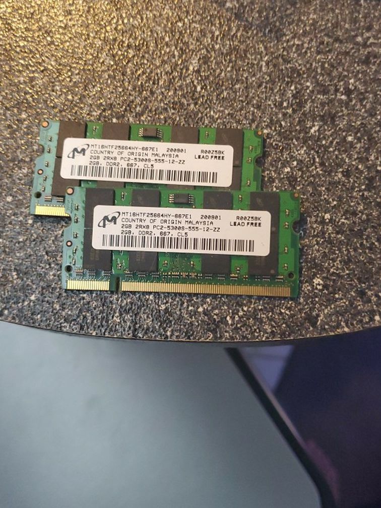 4gb Laptop Ram Ddr2 2gb Xs 2 Pieces Matching Pc2 5300