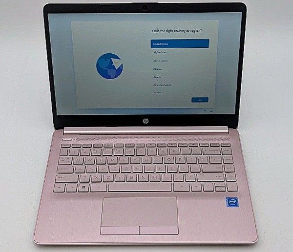 Pink HP 14 Inch Laptop Intel Quad Core 8 GB RAM 64 GB SSD Webcam HDMI USB C Thunderbolt Port 8 Hour Battery Windows 11
