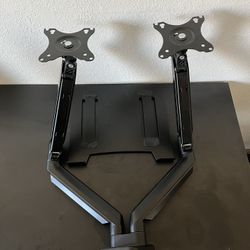 Dual Monitor Desk Mount W/ Laptop Attachment 