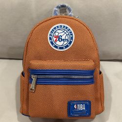 Loungefly NBA Philadelphia 76ers Basketball Textured Mini Backpack