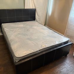 NEW BED FRAME QUEEN OR FULL SIZE WITH MATTRESS AND BOX SPRING