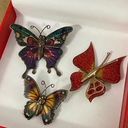 Broches Laminados Mariposa Joyería Antigua 