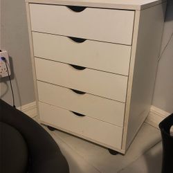 White Dresser On wheels