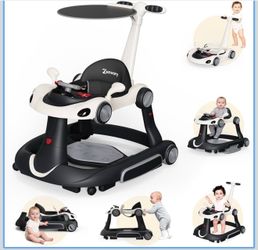 6-in-1 Foldable Baby Walker Activity Center Bouncer Rocker 6-18 Mons