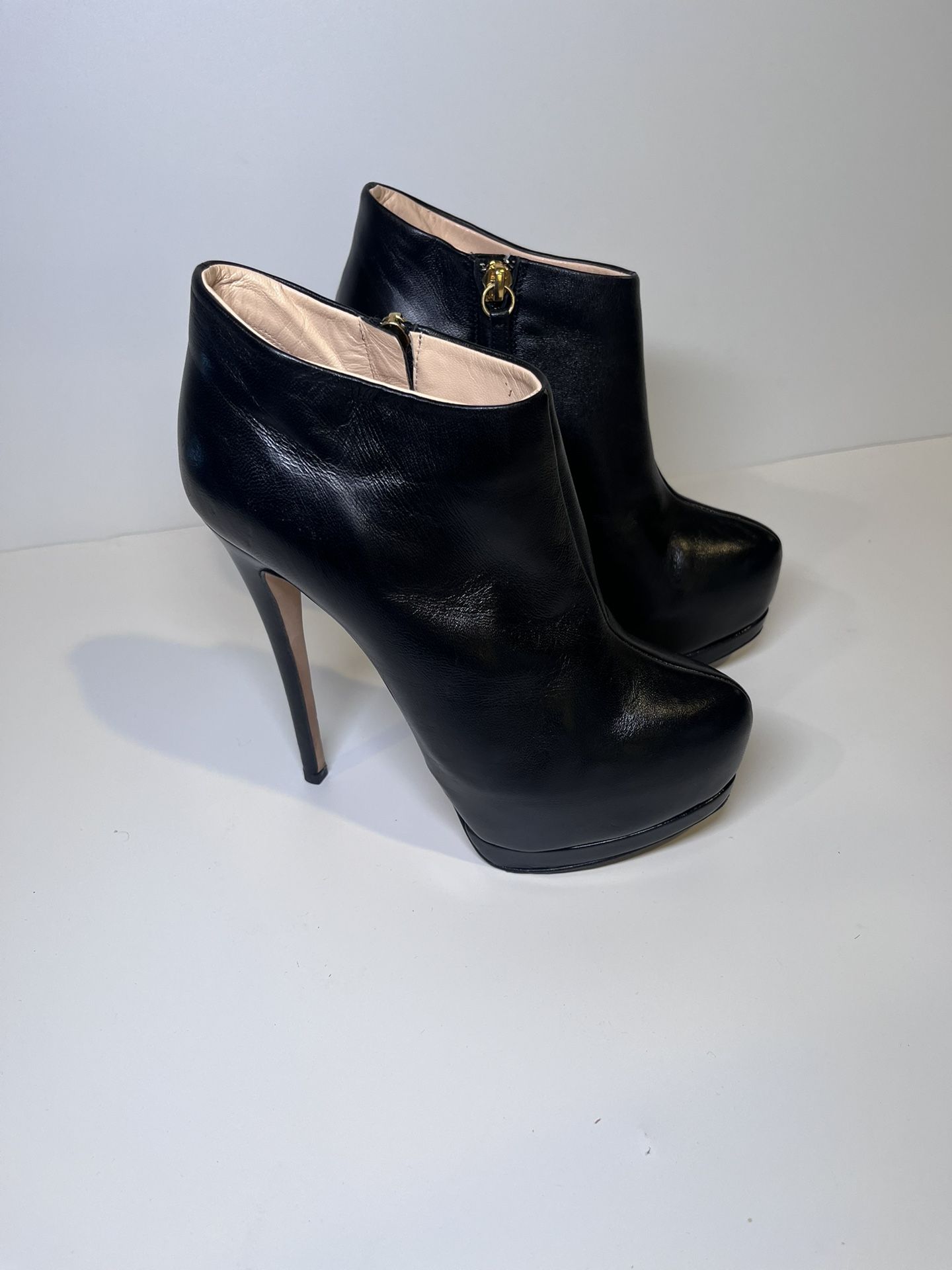 Giuseppe Zanotti Black Leather Platform Ankle Boots